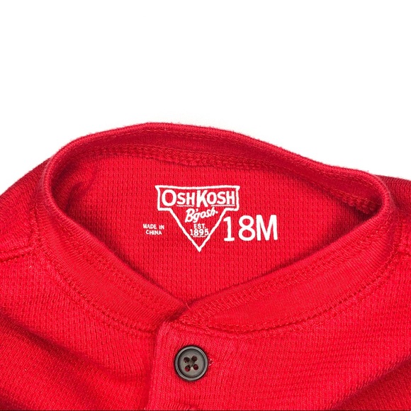 OshKosh Red Long Sleeve Onesie 18mo - Picture 5 of 5